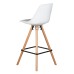Стул полубарный DOBRIN RONNI, ножки светлый бук, белый (ZL-W-02)