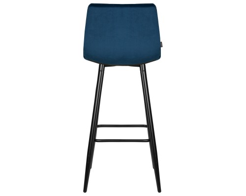 Стул барный DOBRIN NICOLE, черные матовые ножки, темно-синий велюр (108-95)