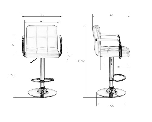 Набор 2 шт Стул барный DOBRIN KRUGER ARM, синий велюр (MJ9-117)