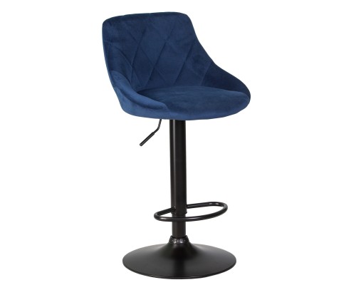 Набор 2 шт Стул барный DOBRIN LOGAN BLACK, синий велюр (MJ9-117)