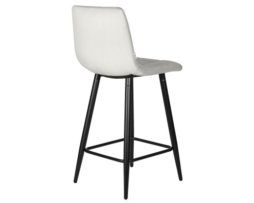 Набор 2 шт Стул полубарный DOBRIN OLIVIA, черные матовые ножки, светло-серый велюр (108-52)