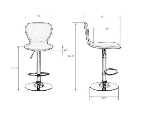 Набор 2 шт Стул барный DOBRIN ELISA, белый