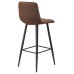 Стул барный DOBRIN NICOLE, черные матовые ножки, коричневая микрофибра (PK-03)