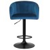 Стул барный DOBRIN DARCY BLACK, синий велюр (1922-20)