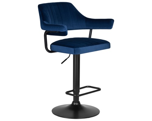 Набор 2 шт Стул барный DOBRIN CHARLY BLACK, синий велюр (MJ9-117)
