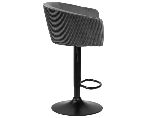 Стул барный DOBRIN DARCY BLACK, серый велюр (1922-19)