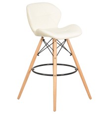 Стул барный DOBRIN BUTTERFLY BAR, ножки светлый бук, цвет кремовый