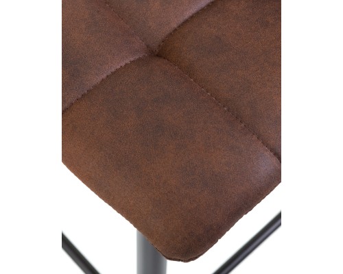 Стул барный DOBRIN NICOLE, черные матовые ножки, коричневая микрофибра (PK-03)