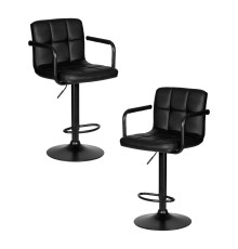 Набор 2 шт Стул барный DOBRIN KRUGER ARM BLACK, черный