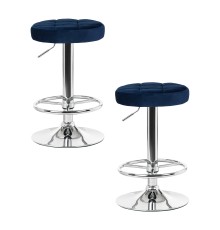Набор 2 шт Табурет барный DOBRIN BRUNO, синий велюр (MJ9-117)