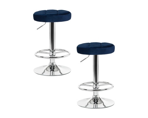 Набор 2 шт Табурет барный DOBRIN BRUNO, синий велюр (MJ9-117)