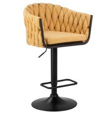 Стул барный DOBRIN LEON, жёлтая ткань (LAR 275-8)