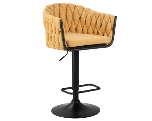 Набор 2 шт Стул барный DOBRIN LEON, жёлтая ткань (LAR 275-8)