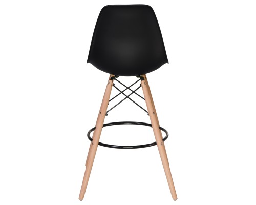 Стул барный DOBRIN DSW BAR, ножки светлый бук, цвет сиденья чёрный (B-03)