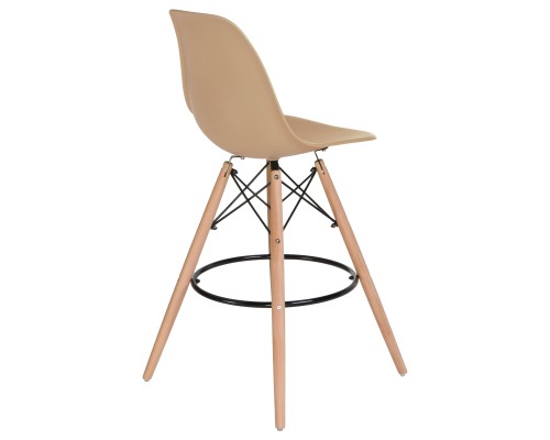 Стул барный DOBRIN DSW BAR, ножки светлый бук, цвет сиденья бежевый (GR-03)