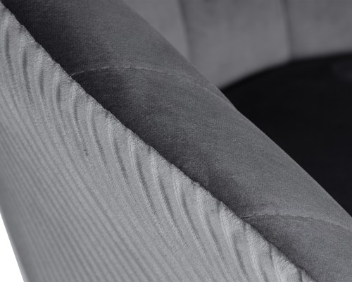 Кресло дизайнерское DOBRIN EDISON BLACK, серый велюр (1922-19)