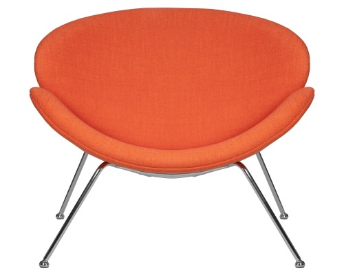 Кресло дизайнерское DOBRIN EMILY, оранжевая ткань AF, хромированная сталь