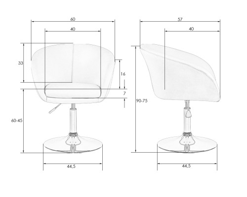 Кресло дизайнерское DOBRIN EDISON, чёрный