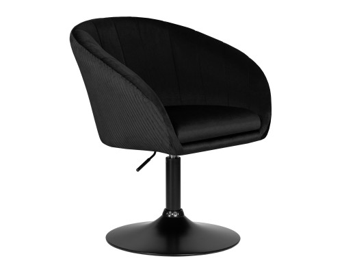 Кресло дизайнерское DOBRIN EDISON BLACK, черный велюр (1922-21)