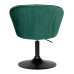 Кресло дизайнерское DOBRIN EDISON BLACK, зеленый велюр (1922-9)
