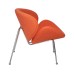 Кресло дизайнерское DOBRIN EMILY, оранжевая ткань AF, хромированная сталь