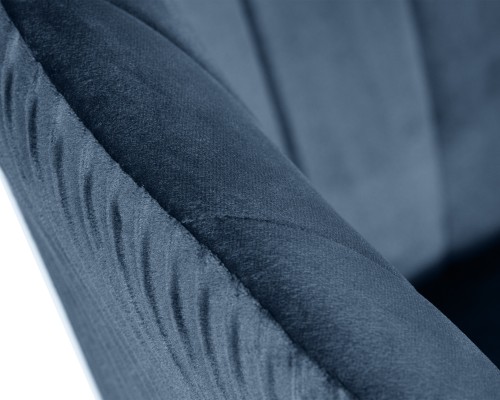 Кресло дизайнерское DOBRIN EDISON BLACK, синий велюр (1922-20)