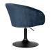Кресло дизайнерское DOBRIN EDISON BLACK, синий велюр (1922-20)