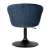 Кресло дизайнерское DOBRIN EDISON BLACK, синий велюр (1922-20)