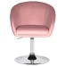 Кресло дизайнерское DOBRIN EDISON, розовый велюр (1922-16)
