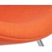 Кресло дизайнерское DOBRIN EMILY, оранжевая ткань AF, хромированная сталь