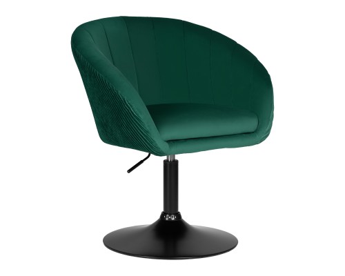 Кресло дизайнерское DOBRIN EDISON BLACK, зеленый велюр (1922-9)