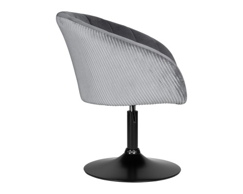 Кресло дизайнерское DOBRIN EDISON BLACK, серый велюр (1922-19)