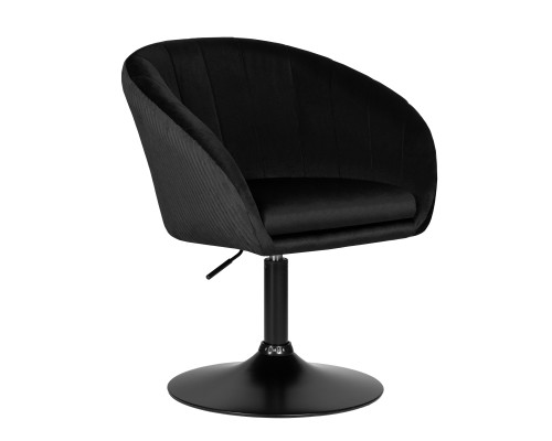 Кресло дизайнерское DOBRIN EDISON BLACK, черный велюр (1922-21)