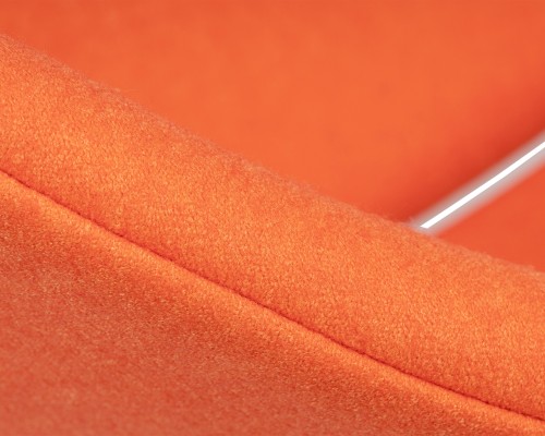 Кресло дизайнерское DOBRIN EMILY, оранжевая ткань AF, хромированная сталь
