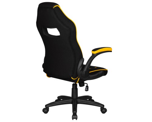 Кресло игровое DOBRIN RICK, черно-желтая ткань
