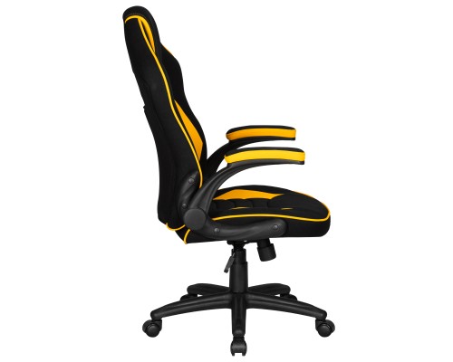 Кресло игровое DOBRIN RICK, черно-желтая ткань