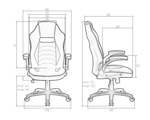 Кресло игровое DOBRIN RICK, черно-светло-зеленая ткань