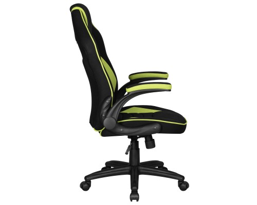 Кресло игровое DOBRIN RICK, черно-светло-зеленая ткань