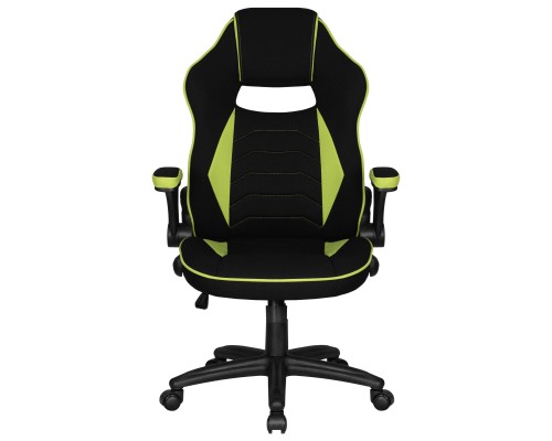 Кресло игровое DOBRIN RICK, черно-светло-зеленая ткань