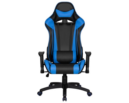 Кресло игровое DOBRIN BRIAN, черно-синяя экокожа