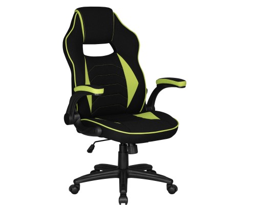 Кресло игровое DOBRIN RICK, черно-светло-зеленая ткань
