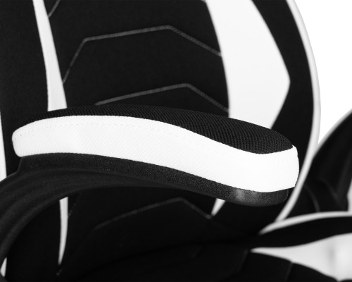 Кресло игровое DOBRIN RICK, черно-белая ткань