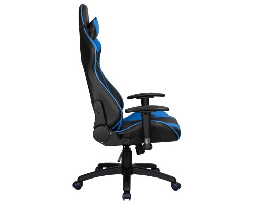 Кресло игровое DOBRIN BRIAN, черно-синяя экокожа
