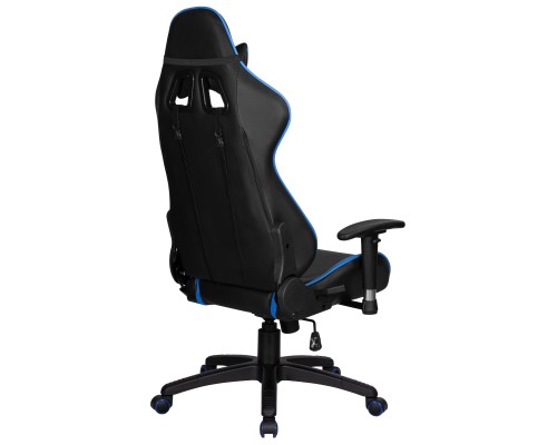 Кресло игровое DOBRIN BRIAN, черно-синяя экокожа