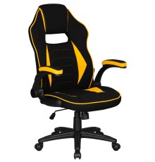 Кресло игровое DOBRIN RICK, черно-желтая ткань
