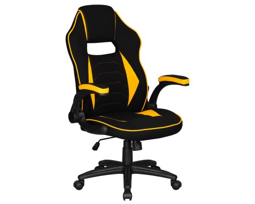Кресло игровое DOBRIN RICK, черно-желтая ткань