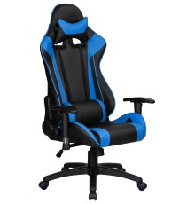 Кресло игровое DOBRIN BRIAN, черно-синяя экокожа