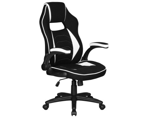 Кресло игровое DOBRIN RICK, черно-белая ткань