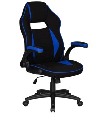 Кресло игровое DOBRIN RICK, черно-синяя ткань