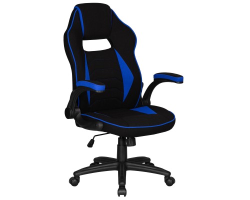 Кресло игровое DOBRIN RICK, черно-синяя ткань